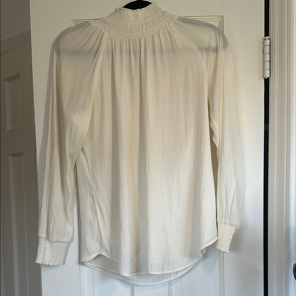 Chicos Cream Blouse Button Neck size 0
